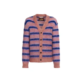 MARNI Mohair Striped Cardigan