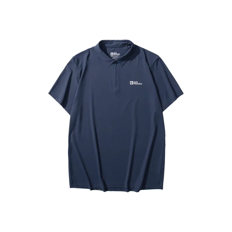 Jack Wolfskin NEW HIKING Polo Shirt Men's Midnight Dark Blue-1