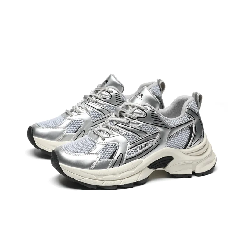 ZHR Version 2.0 Wear resistant And Lightweight Low Top Chunky Sneakers Women's Silver-1