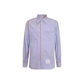 THOM BROWNE RWB Trim Curved Hem Shirt