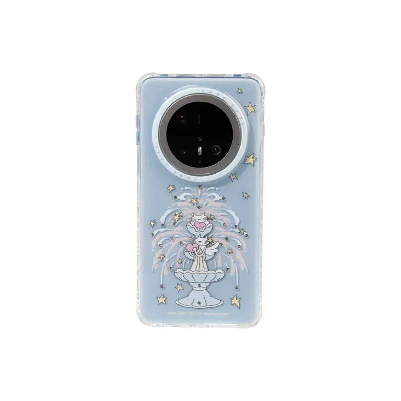 CARECASE TPU Material Original Design Angel Kitten Fountain Phone Cases Compatibility Huawei Mate60/Pura70-1