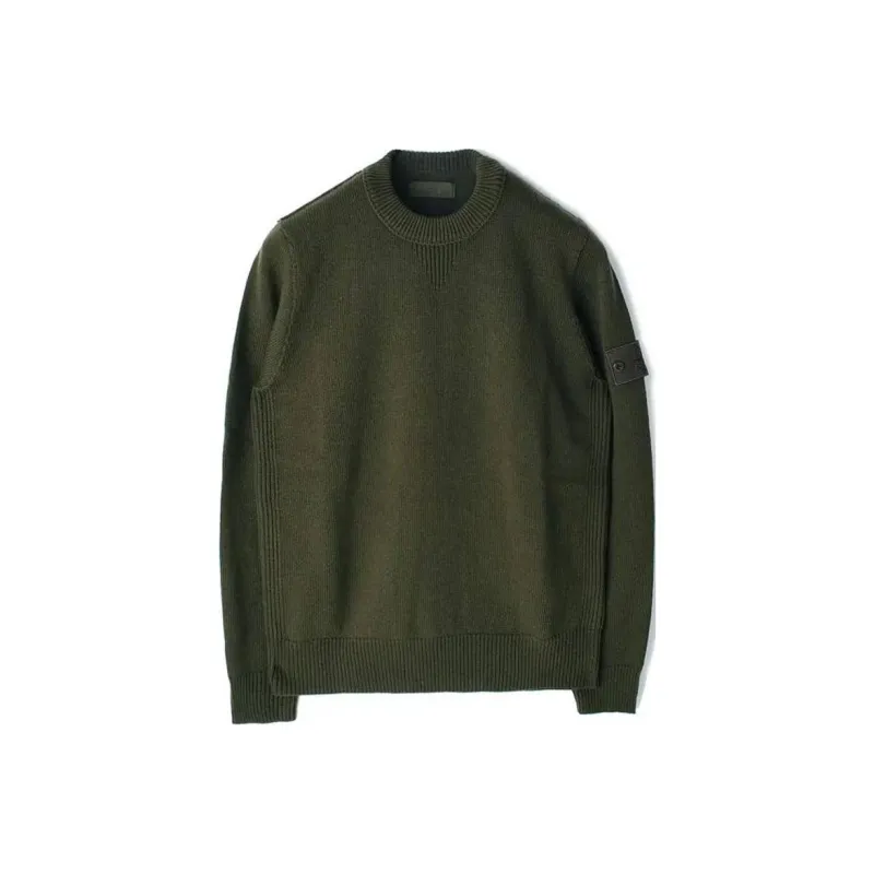 STONE ISLAND Logo Patch Crewneck Knit Jumper-0