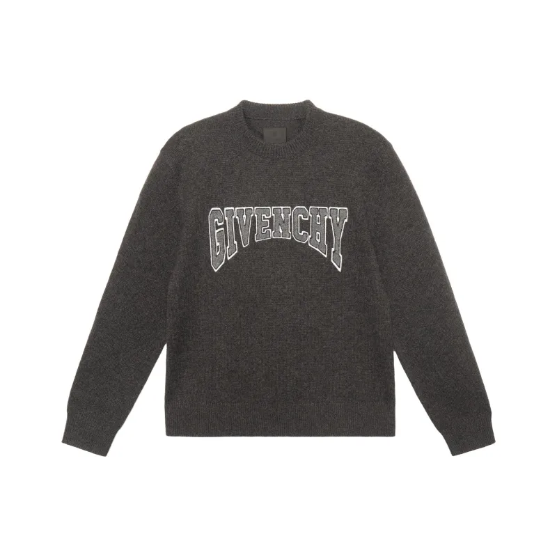 Givenchy College Embroidiery Crew Neck Sweater-0