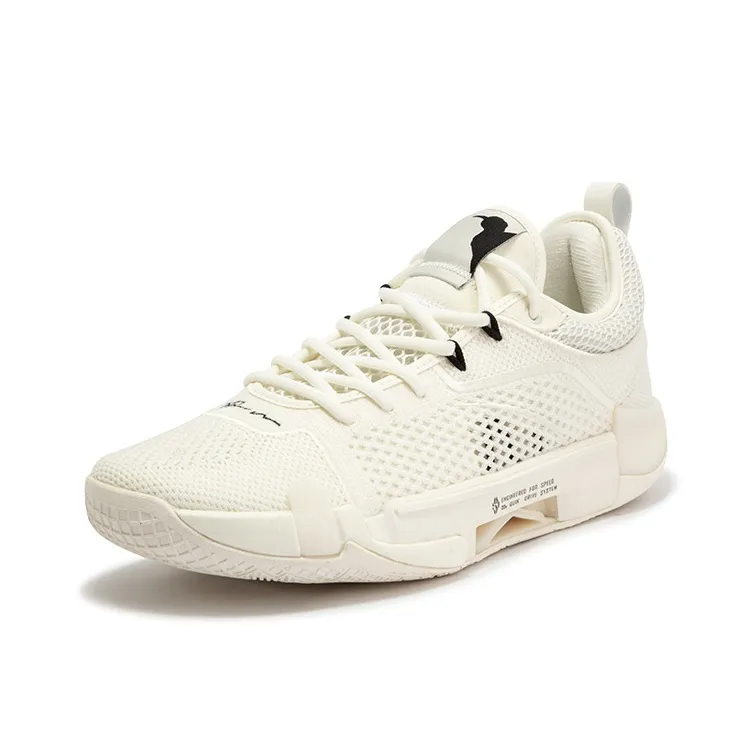 361° Slip Resistant, Abrasion Resistant, Breathable Low Top Basketball Shoes Men's White Gray-1