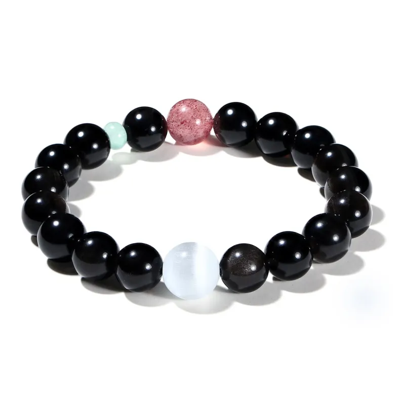 PUTUOSHANWENCHUANG Obsidian Jade Bracelets Unisex-0