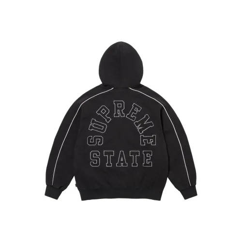 Supreme State Zip Up Hooded Sweatshirt