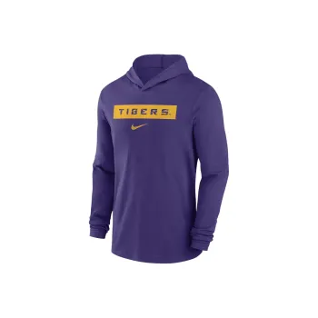 Nike Lsu Tigers Sideline Men's Nike Dri FIT College Long Sleeve Hooded Top