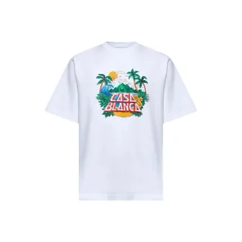 CASABLANCA Logo Printed Crewneck T Shirt