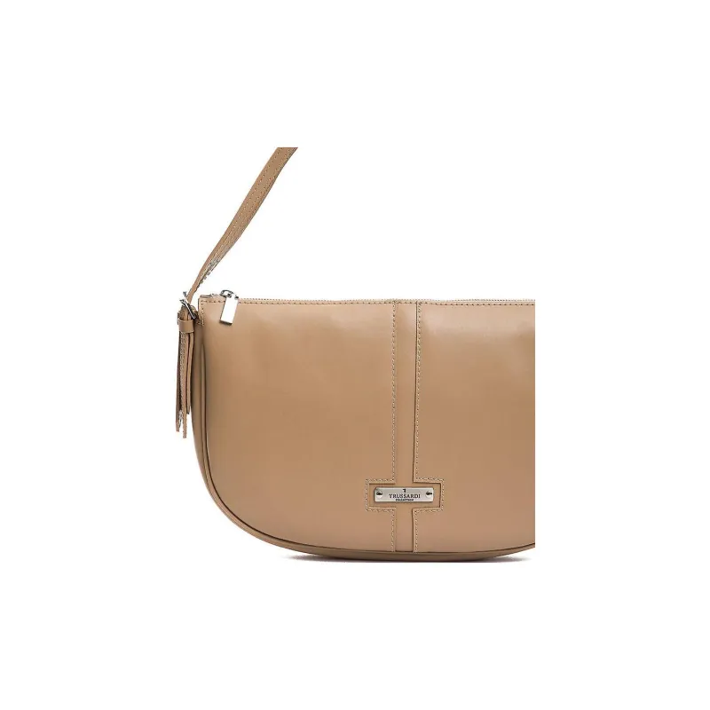 TRUSSARDI Leather Shoulder Bag Women's Camel-3