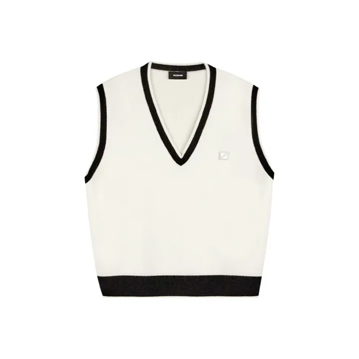 WE11DONE Logo Metal Detail Knit Vest-0