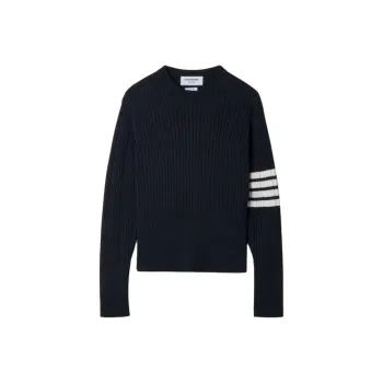 THOM BROWNE 4 Bar Stripe Detailed Crewneck Jumper