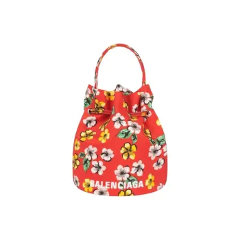 Balenciaga Recycled Sports Nylon Bucket Bags Handbags Extra Small Women's Multicolor