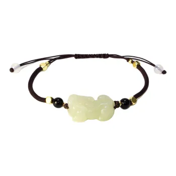 GUANFEI Bracelets Pale Greenish White Jade Unisex