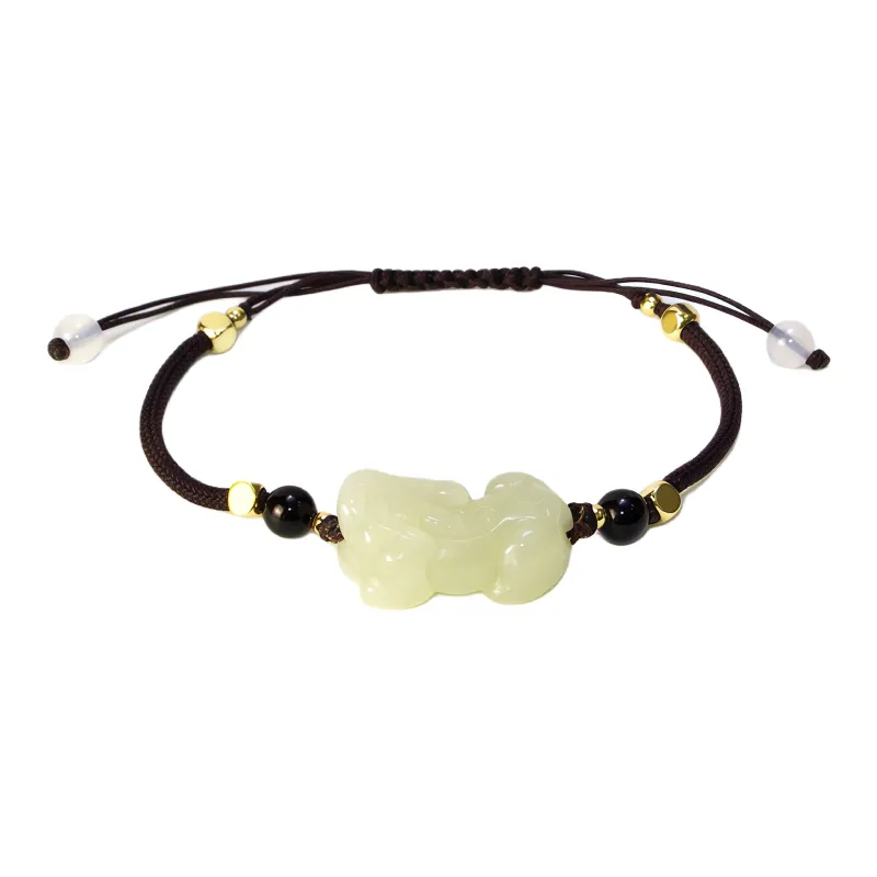 GUANFEI Bracelets Pale Greenish White Jade Unisex-0