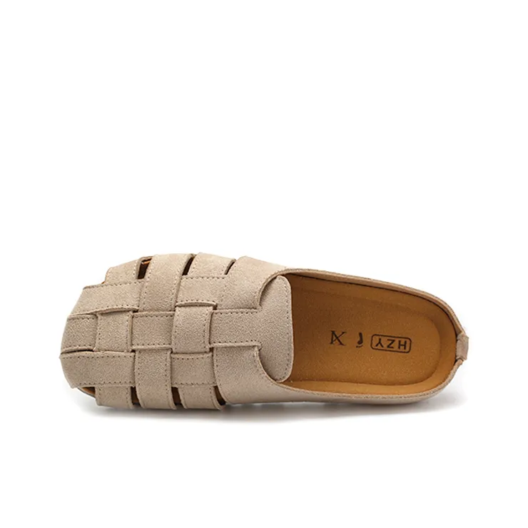 Zun'er Cut Out Woven Quiet Odor Resistant Closed Toe Slippers Women's-3