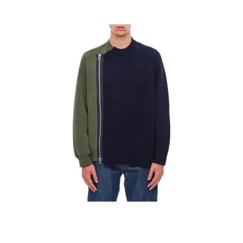 Sacai Zip Detailed Crewneck Jumper