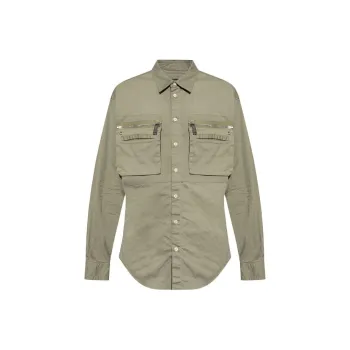 DSQUARED 2 Zip Detailed Curned Hem Shirt