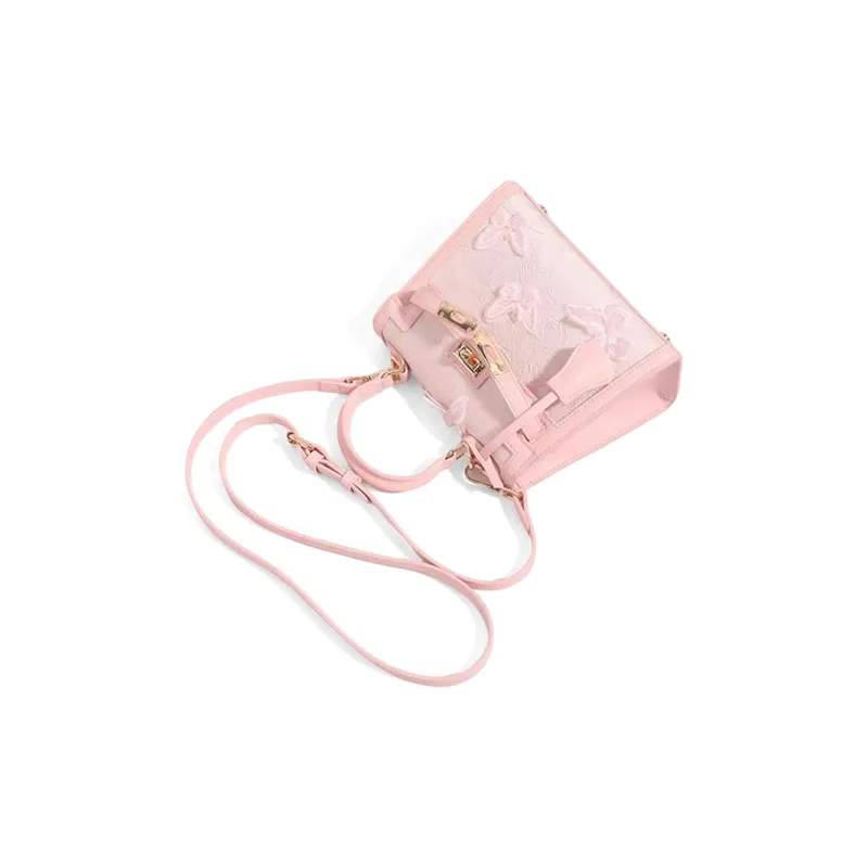 CLEVER& KETCH PU Kelly Bag, Shoulder Bag, Handbag Women's Pink/Black-4
