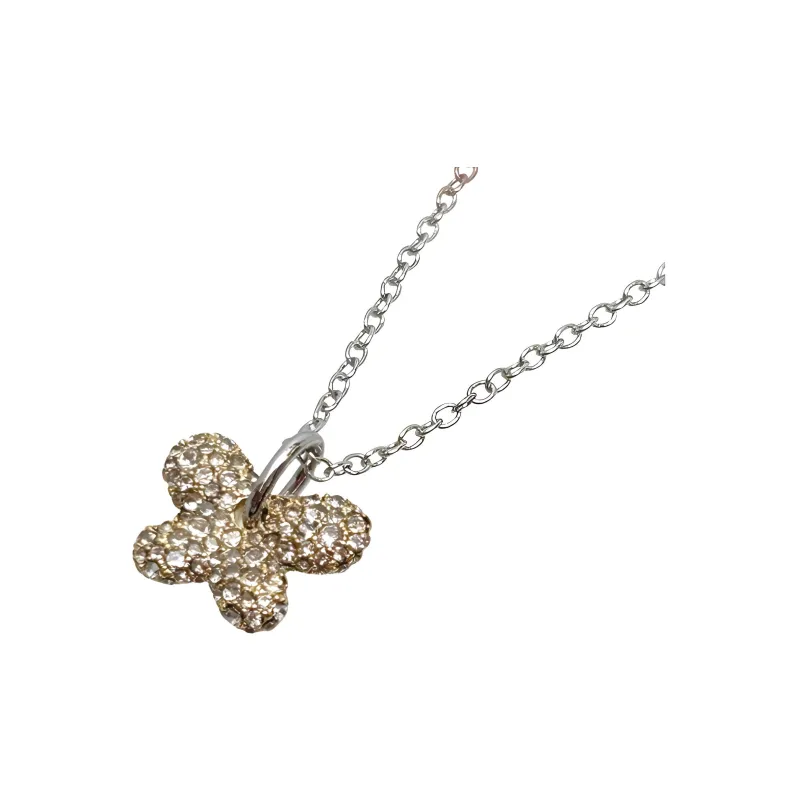 COACH Brass Plated Glass Cubic Zirconia Necklaces Women's Silver-2