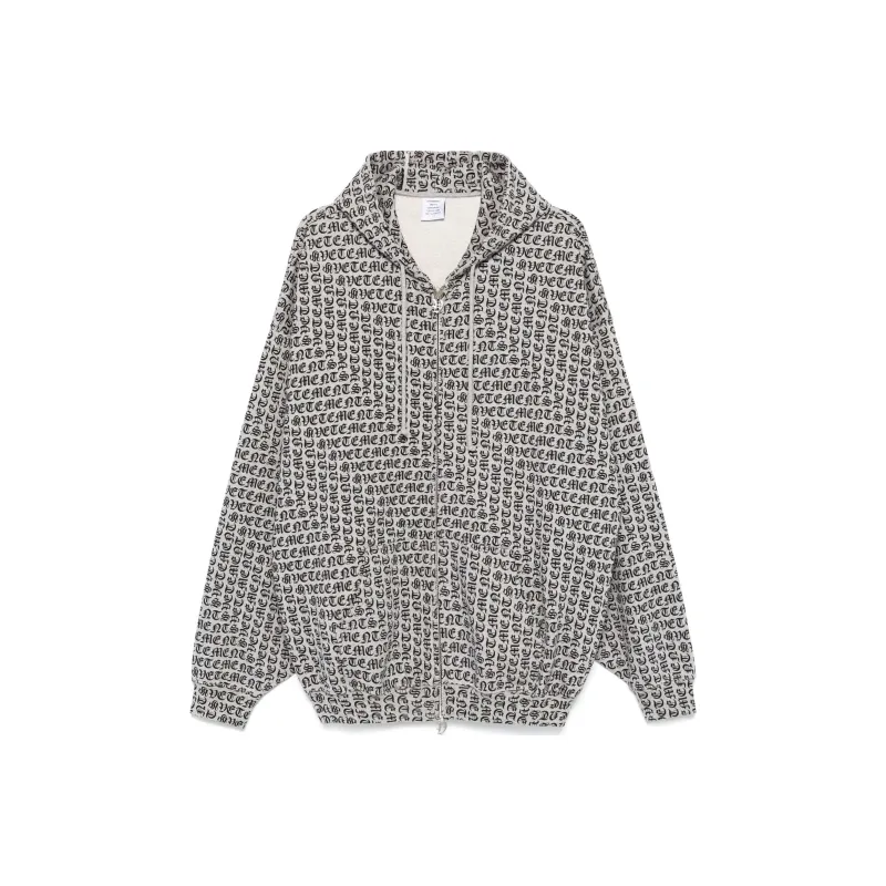 Vetements Gothic Monogram Zip Up Hoodie-0