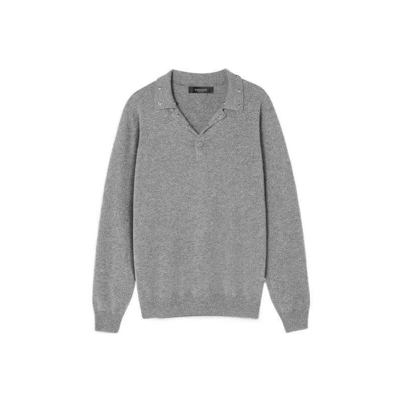 VERSACE Cashmere Sweater Men's Gray-0