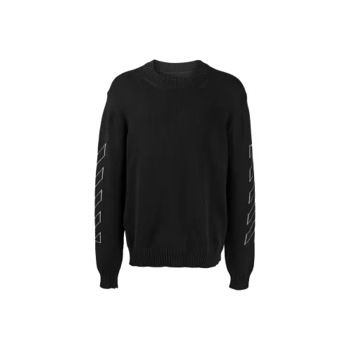 OFF WHITE Diag Outline Knit Crewneck Sweater