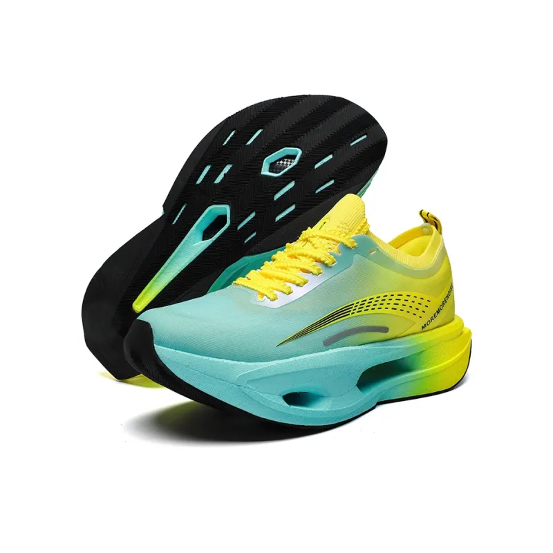 MOREMORENOISE Running Shoes Men's Green Yellow-4