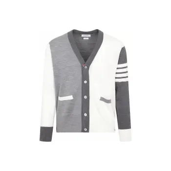 THOM BROWNE Colour Block Buttoned Cardigan