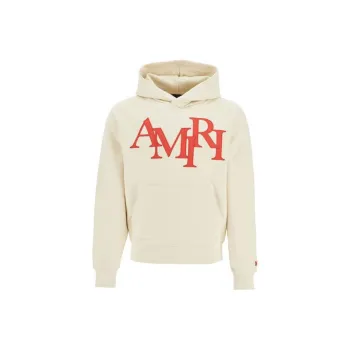 AMIRI Staggered Logo Patch Drop Shoulder Hoodie