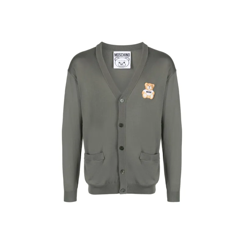 MOSCHINO Teddy Bear motif Virgin Wool Cardigan-0