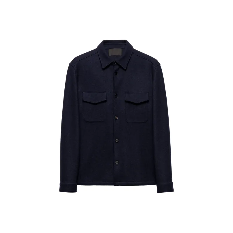 PRADA Triangle logo Wool Shirt-0