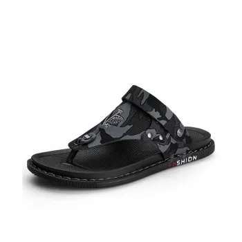 Shiozawa Rubber Sole Stitching Abrasion Resistant Slip Resistant Quick Dry Flip Flops Men's