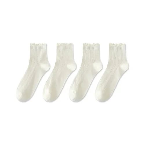 MIIOW Mid Calf Socks Women's 4 Pack