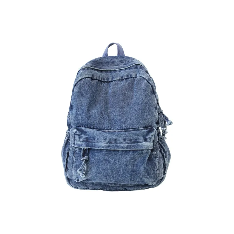 Single Warehouse Denim Backpack Unisex Dark Blue/Gray/Light Blue-6
