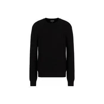 EMPORIO ARMANI Sweater In Virgin Wool Jacquard With Raised Zigzag Motif