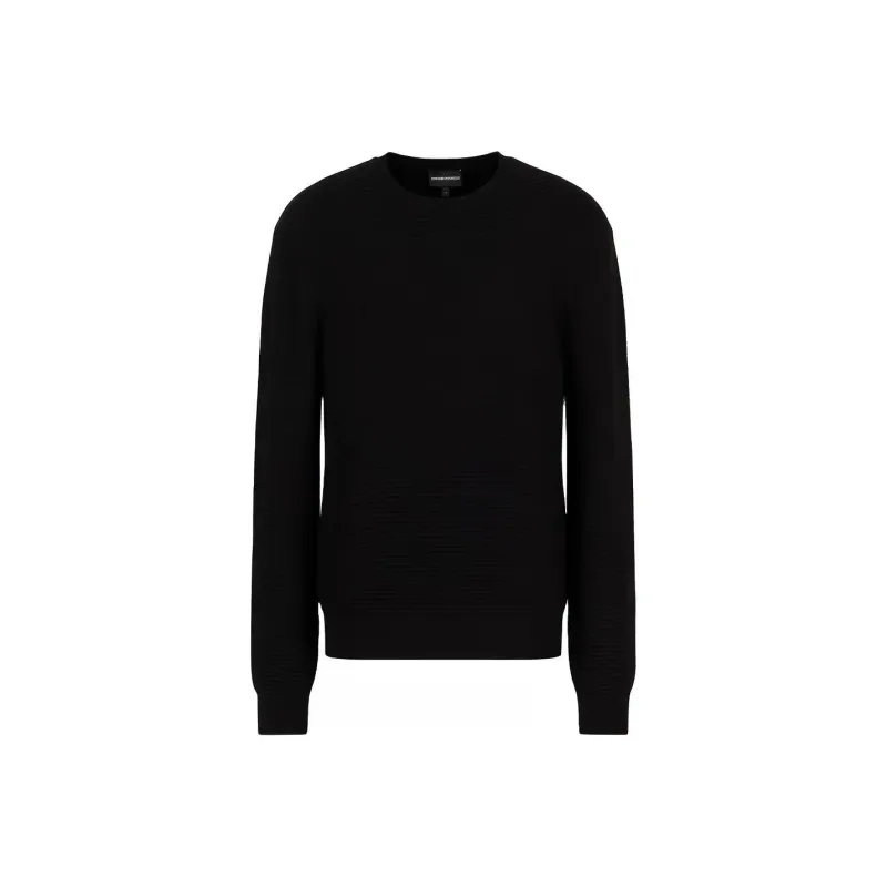 EMPORIO ARMANI Sweater In Virgin Wool Jacquard With Raised Zigzag Motif-0