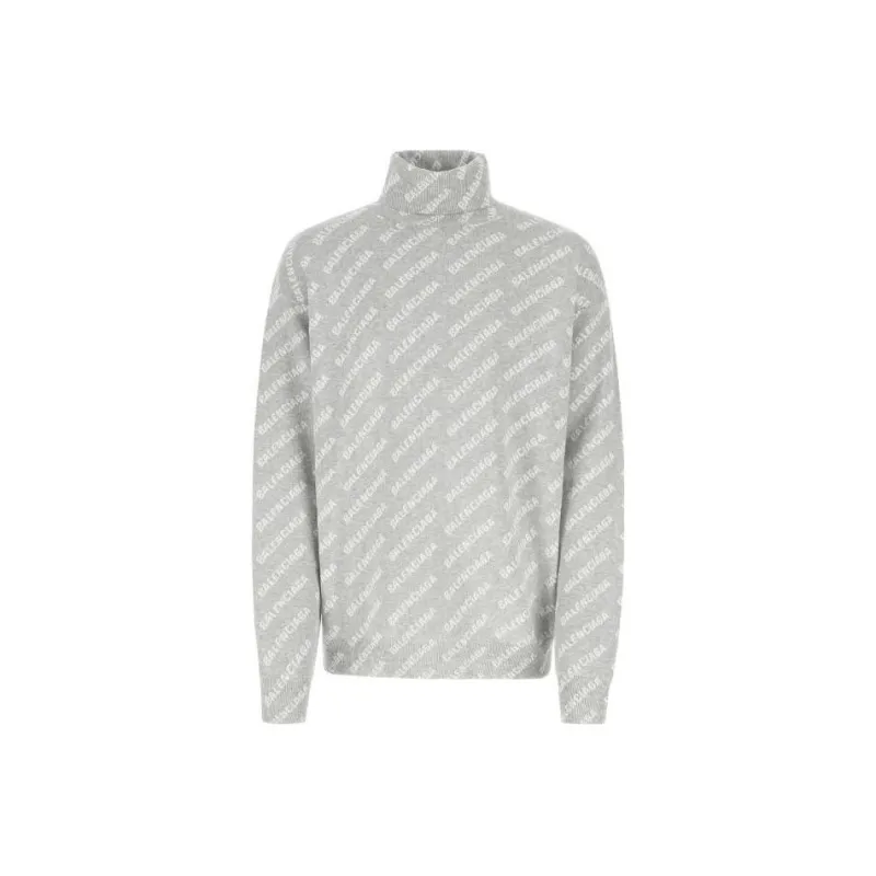 Balenciaga Allover Logo Turtleneck Knit Jumper-0