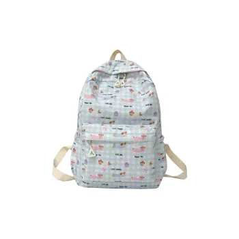 Single Warehouse Composite Cloth Backpack Regular Women's Light Blue Kitten/Light Blue Puppy