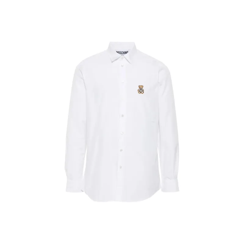 MOSCHINO Teddy Bear patch Cotton Shirt-0
