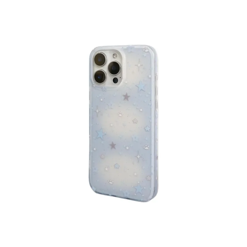 Sopi Acrylic Material Blue & White Blended Stars Phone Cases Compatible With IPhone 16/15 Pro Max/Apple 13/14 Pro/Max-6