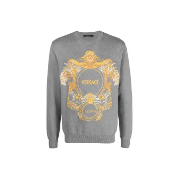VERSACE Sweaters Men Gray