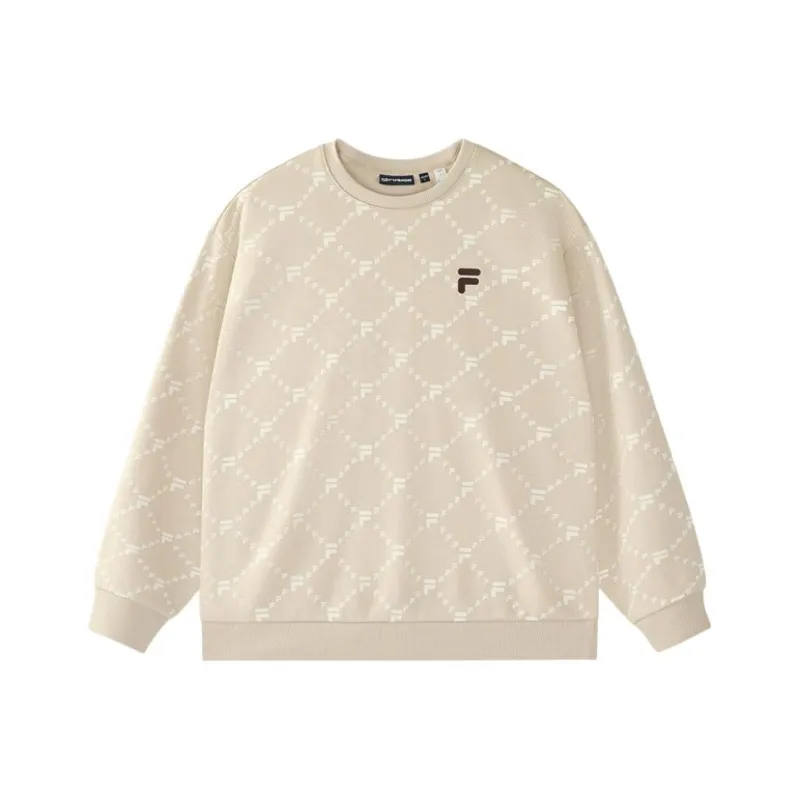FILA FUSION Sweatshirt Fleece Lined Unisex Skin Gray-0