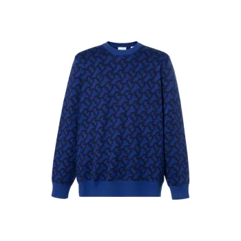 Burberry Wool Knitted Fabric Sweater Men's Royal Blue 80481121