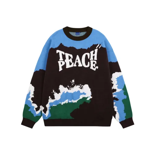 Teach Peace Sweater Unisex Blue