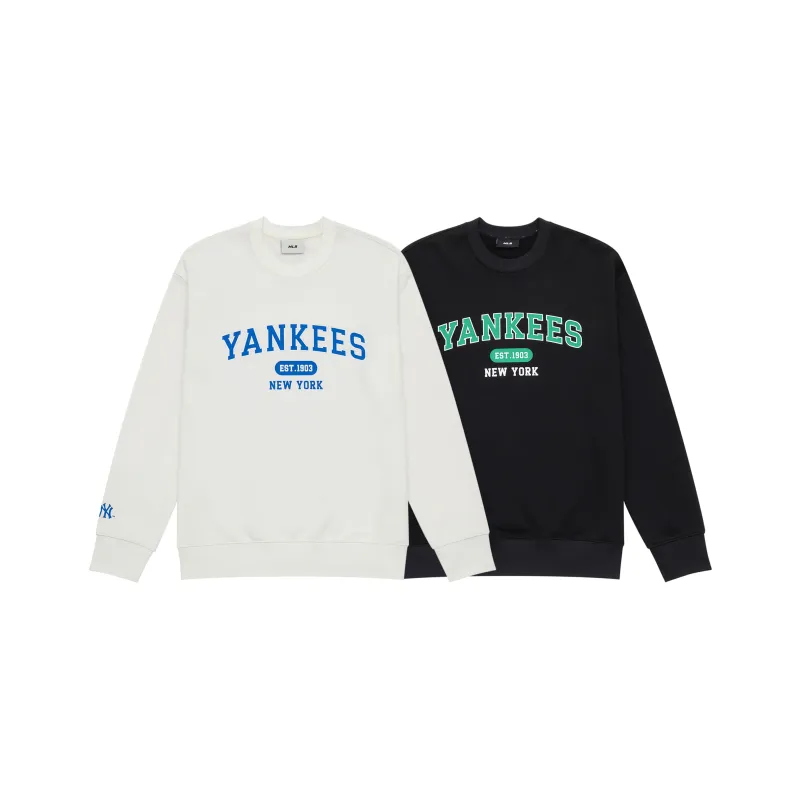 MLB MLB Preppy Style Collection New York Yankees 24FW Couple Bestie Early Autumn Sweatshirt Unisex 2 Pack Cream Black-0