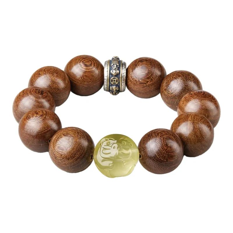 Moonstone Edge Golden Sandalwood Bracelets Men's-7