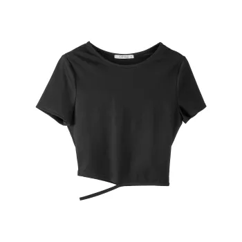 Fstudio Korean Style Hot Girl Elegance Versatile Individual Design Short Sleeved T Shirts Women's