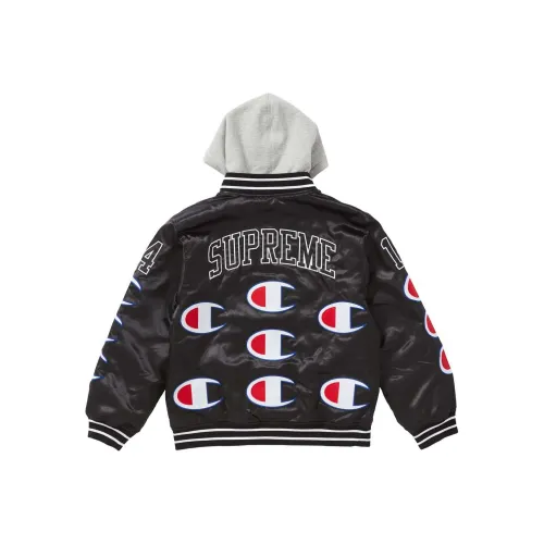 Supreme Champion Hooded Satin Varsity Jacket
