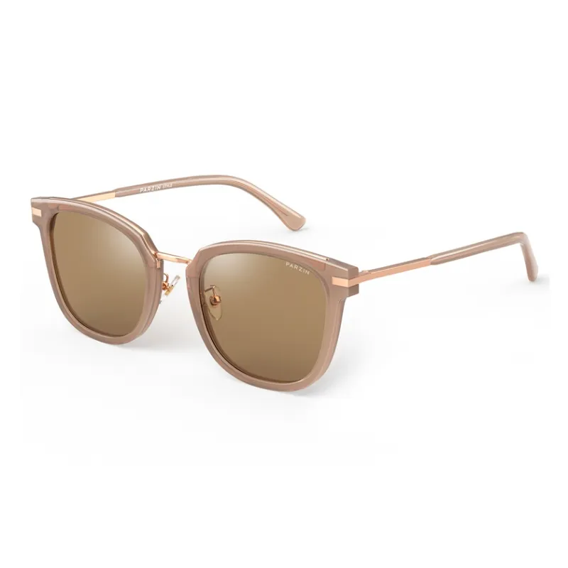 PARZIN TR/Memory Plastic Metal Square Sunglasses Unisex-3