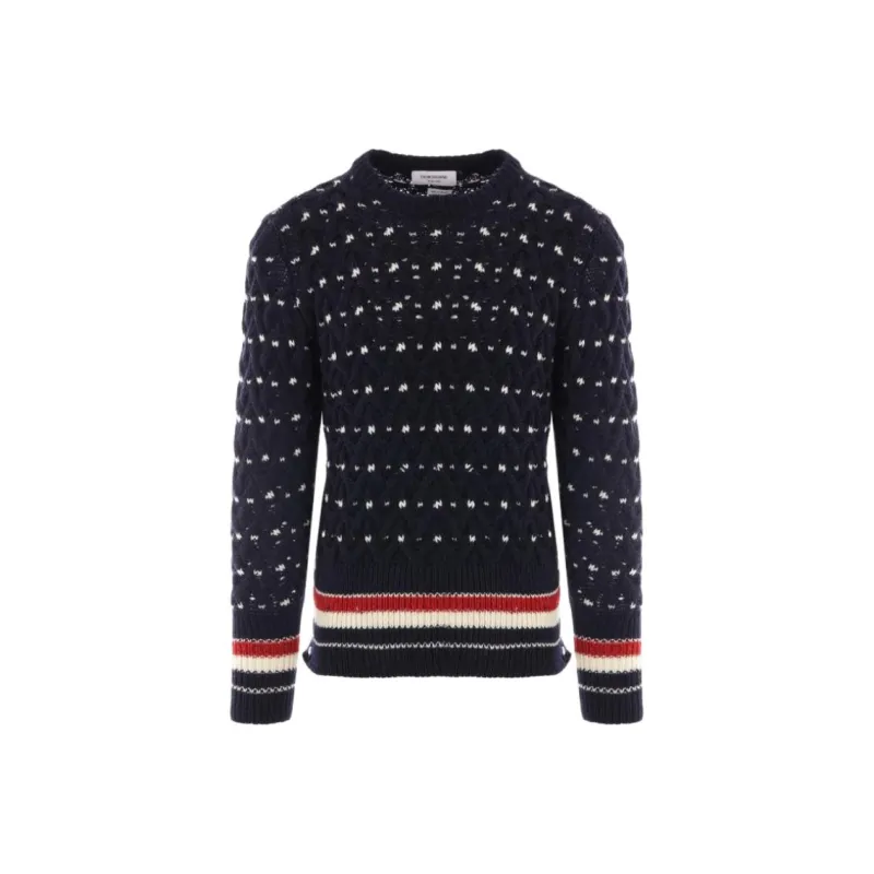 THOM BROWNE Donegal Cable knit Jumper-0